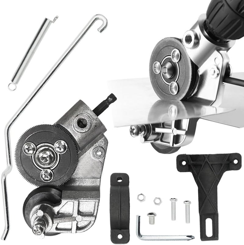NORTOOLS Electric Drill Plate Cutter,Sheet Metal Cutter Drill Attachment,Metal Nibbler Refitting Plate Shears for Cutting Iron, Steel,Copper, Aluminum - Image 2